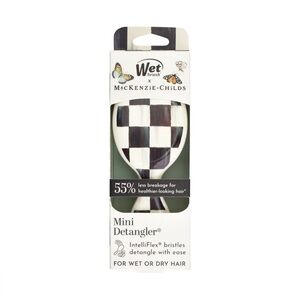 MacKenzie-Childs Black and White Mini Detangler Hair Brush